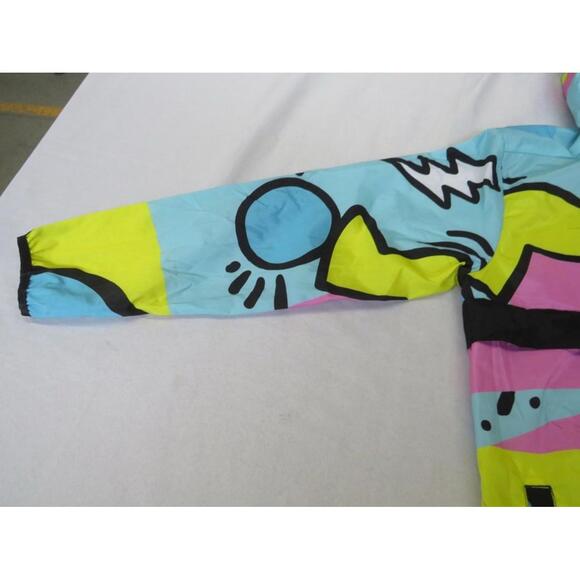 Reason Men’s RELAX ANORAK 80s Colorful Pullover Hoodie Windbreaker Jacket Large - Picture 9 of 16